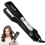 Steam Hair Straightener Professional with LCD Display for Long-Lasting Smooth Result, Ceramic Plates & 5 Temperature 150°C/170°C/190°C/210°C/230°C, Rapid Heating, UK-Plug, Black
