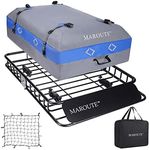 MAROUTE Roof Rack Carrier Basket Universal 51" X 36" X 5" Rooftop Cargo Carrier Basket Car Luggage Holder Universal for SUV Cars- 200 lb. Capacity (ROOF Basket+ Bag+NET)