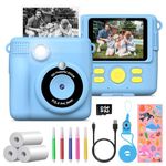 GREENKINDER Kids Camera Instant Print, 2.4'' Instant Print Camera for Kids with 32GB Card & 3 Rolls Print Paper, 1080P HD Kids Digital Camera, Birthday Kids Toys Gifts for Boys & Girls Age 3-12