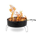 Camco Portable Propane Campfire | Features 8-Foot Hose and Adjustable Regulator | Great for Campsites with Fire Restrictions | (58047)