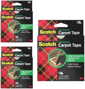 3M Scotch Double-Sided Carpet Tape 1.3 in x 40 ft – Heavy Duty Indoor/Outdoor Rug Gripper for Hardwood, Vinyl, Tile & Concrete Floors – Non-Slip Adhesive for Area Rugs and Mats - 3 Pack