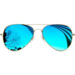 KANASTAL Blue Sunglasses Mens Mirrored Womens Polarised Oversized Metal Classic Vintage Ladies UV400 Protection Sun Glasses - Gold Frame Blue Lens