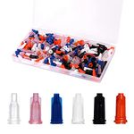 300PCS Syringe Tip Caps for Luer Lock, Dispensing Needle Tip Cap with Storage Box Syringe Caps Tip Syringe Plug for Syringe Sliding Tip (6 Colors)