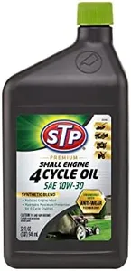 STP Premium Small Engine 4 Cycle Oil Formula, SAE10W-30 Small Engine Oil Engine Care Formula Reduces Wear for Lawnmower, Push Mower, Tractor, 32 Oz, STP