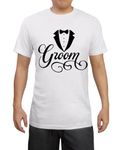 URBAN PENDU Groom Getting Married Cottonblend Tshirt for Men (white) Regular Size (GROOM, Medium)