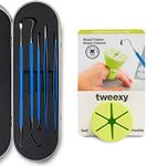 tweexy Craft Vinyl Weeding Tool Kit and Weeding Scrap Collector Ring, Includes Case, Weeder Picks, Tweezers, and Spatula for Heat Transfer Vinyl, HTV Crafting Adhesive Paper Sheets Holder (Green Glow)