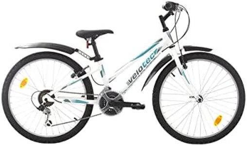 Multibrand Probike Adventure, VTT 24 Pouces, 18 Vitesses, pour Fille et garçon, Convient aux Enfants de 130 à 155 cm, Aluminium Blanc/Bleu