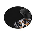 Non-Slip Round Mousepad, WIRESTER Merle Aussie Australian Shepherd Dog Mouse Pad for Home, Office and Gaming Desk