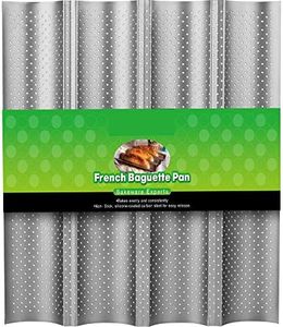 Amagabeli Bandeja de Baguettes 33cm x 38cm Molde para Hacer baguettes Molde de plateado Antiadherente Bandeja Perforada para Pan