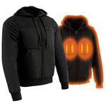 Nexgen Heat MPM1713SET Men's “Fiery’’ Heated Hoodie- Black Zipper Front Sweatshirt Jacket for Winter w/Battery Pack - 4X-Large