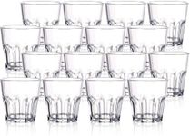 Tebery 16 Pack 250ml Acrylic Plastic Tumbler Cups, 8oz Whiskey Glasses Water Glasses, Reusable Acrylic Tumblers, Stackable, Unbreakable Glasses