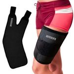 Nivave Thigh Compression Adjustable Neoprene Sleeve Support Brace for Pain Relief - Hamstring Quad Wrap (Thigh Compression, One Size)