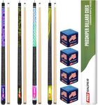 ProSniper Pool Cues | Set of 4 Custom Pool Table Cues Sticks | Made with Hand-Selected Canadian Maple Hardwood | Includes 4 Pool Chalk | Unique Design Cue Sticks for House and Bar Billiard Players