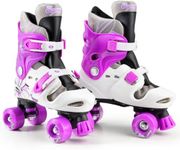 Osprey Roller Skates for Kids, Beginners, Adjustable Sizing Quad Skates, 4 Wheel Skates, Durable Safe-Lock Straps, Multiple Colours, UK 10-13, Purple