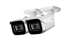 Lorex E841CA-E Indoor/Outdoor 4K Ultra HD Security IP Camera Bullet, 2.8mm, 130ft Night Vision, Color Night Vision, White (2 Pack)