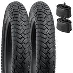 2 Pack 12.5" Kid Bike tyres 12 ½ X 2 ¼ (57-203) and 12.5" Tubes Schrader Valve with 2 rim strips Compatible with 12.5 x 2.25 12 1/2 x2 1/4 Bike tyres and Tubes - Y1199