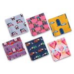 Hexafun 100% Organic Soft Cotton Women Handkerchiefs | Multicolor & Trendy Printed Hanky Designs | Soft & Breathable Fabric | Best For Styling & Everyday Use | Pack Of 6 | Backpacking