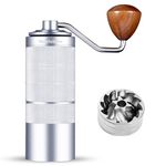 NewlukPro Manual Coffee Grinder,Coffee Burr Grinder with 24 Grinding Settings,Espresso Grinder With Sharp Hexagonal Mill Core & Walnut Handle,Portable Mini Coffee Grinder for Office Travel Camping