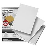 11 X 8.5 Inch Letter Size Minute Book Paper, 3 Hole Punched White Loose Leaf Minute Book Ledger Sheets, 200 Ledger Sheets for Record Keeping