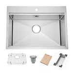 Yutong 31" x 20" x 9" Workstation Top-Mount/Drop in SS304 Stainless Steel Kitchen Sink Single Bowl