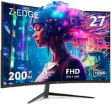 Z-Edge UG27 27-inch Curved Gaming Monitor 16:9 1920x1080 200/144Hz 1ms Frameless LED Gaming Monitor, AMD Freesync Premium Display Port HDMI Build-in Speakers