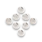 Infinity Decor Pack of 8 White & Silver Floral Morden Design Ceramic Cabinet Knobs - 40mm Pull Handles for Kitchen Cupboard Doors, Wardrobe, Drawers