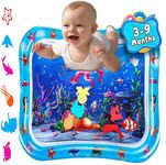 Jestilo Tummy Time Water Mat for Baby, Inflatable, Infant and Toddler Baby Play Mat Sensory Toy for Early Development Activities, Age 3 to 9 Months (Blue, Jellyfish)