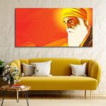VIBECRAFTS Canvas Paintings for Living Room Drawing Room Shri Guru Nanak Dev Canvas Wall Painting Fitted With Wooden Frame For Home | Office | Living Room | Gifts (PTVCH_2510)
