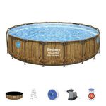 Bestway Power Steel Swim Vista 18' x 48" Round Above Ground Swimming Pool Set