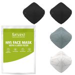 Naturyz Nonwoven Fabric N95 Niosh & Iso Certified Reusable 3D Ergonomic Honeycomb Face Mask With 6 Layer Protection, Nose Pin & Adjustable Ear Loops With 95% Filtration (Multicolour)(Pack Of 4)