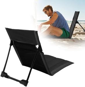 Silla de piso para camping, tela Oxford, plegable, con soporte para la espalda, almohadilla ligera de viaje con bolsa de almacenamiento, cojín portátil para asiento de estadio para pesca, picnic,