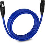 LyxPro Balanced XLR Cable 15 ft Premium Series Professional Microphone Cable, Powered Speakers and Other Pro Devices Cable, Blue