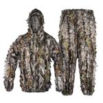 Tongcamo Hunting Ghillie Suit 3D Bionic Leafy Camouflage Clothing for Jungle Hunting, Wildlife Photography, Bird Watching，Halloween, Shooting (3D Tree Camo Bionic Set, S(fit tall 4.1-4.7ft))