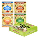 Mr. Tortilla Gourmet Wraps Variety Pack - Artisan Flour Tortillas in 4 Flavors – Small Batch Zero Cholesterol Snack - Authentic Taste - Gourmet White, Honey Wheat, Chipotle, Spinach & Nopal - 8-Count Bags (Pack of 4)