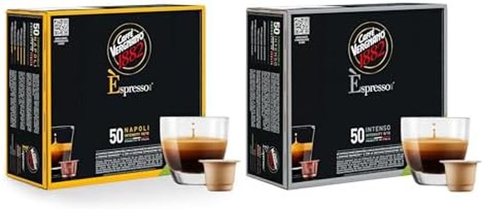 Caffe Vergnano Medium Roast Espresso Bundle - Napoli (10/10) & Intenso (8/10) Capsules, Single-Serve Italian Coffee Pods Compatible with Nespresso Machines, 100 Ct