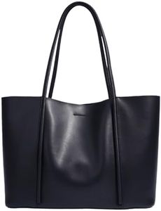 Rosvovo Genuine Leather Large Tote Bags for Women, Designer Leather Shoulder handBags Satchel Purse Handbag with Top Handle Black, Mother's Day Gift