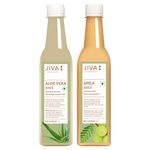 Jiva Amla Juice 1L & Aloe Vera Juice 1L (Combo pack of 2) | Boost Immunity Stamina | Pure, Natural & 100% Ayurvedic Juice | No Preservatives Or Added Sugar