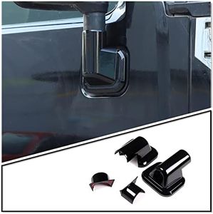 ABS Car Exterior Door Base-Outer Mirror Trim Cover,Rearview Side Mirror Base Cover Trim for Hummer H2 2003-2009 (Glossy Black)