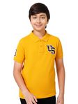 Alan Jones Clothing Solid Regular Fit Boy's Polo T-Shirt (9-10 Years_Mustard)