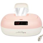 Avec Maman La Caresse Baby Wipe Warmer - USA Plug - Wet Wipe Dispenser - Adjustable Heat Settings Digital Display - Pink