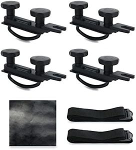 QWORK® 4 Piezas U Pernos para Caja de Techo, Kit de Montaje de Caja de Techo para Coche, Ancho Interno de 85mm, con 8 Contratuercas y 2 Vendajes