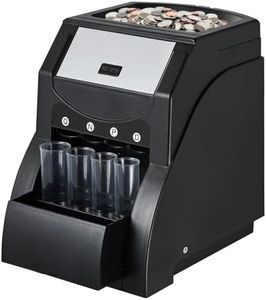 Automatic USD Coin Sorter Machine for Penny/Dime/Quarter - 230/min High-Speed Sorting with 4 Coin Tubes, Auto Counter & Wrapper for Home/Bank/Retail