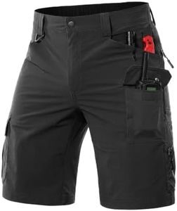 Moosehill Men's Hiking Cargo Shorts Quick Dry Work Shorts for Men Casual Tactical with 7 Pockets Waterproof No Belt Dark Grey