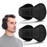 Eyegla Winter Ear Muffs For Men Behind The Head Earmuffs Women Adjustable Ear Muffs Foldable Ear Warmers Black 2Pack