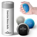 Stress Balls for Adults, Squeeze Balls for Hand Therapy, Relief Anxiety Stress Ball, Physical Therapy Stress Ball, Hand Exercise Ball for Grip Strength, Tri-Density Stress Balls (Soft, Medium, Hard)