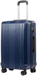 Coolife Luggage Expandable(only 28") Suitcase PC+ABS with TSA Lock Spinner 20in 24in 28in (navy, L(28IN))