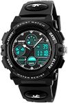 Dayllon Kids Digital Watch LED Outdoor Sports 50M Waterproof Watches Boys Children's Analog Quartz Wristwatch with Alarm Wrist Watch - Black