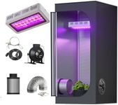 TopoGrow LED Grow Tent Complete Kit 300W LED Grow Light Kit Full-Spectrum Hydroponics 32"X32"X63" Indoor Grow Tent 4" Ventilation Kit Full Setup for Plant Growing Seedlings Veg and Bloom