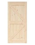 Sliding Barn Door Wood Panel Slab, 30in x 84in Right Arrow Design Without Frame