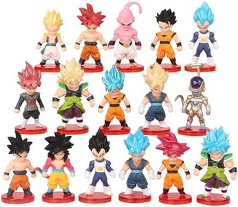 16 Piece Set of Dragon Goku Action Figure, 3" Height. Used as a Cake Topper or Party Favor Supplies, and are Perfect for Collectors of Dragon Play Balls z Toys Memorabilia.